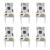 6PCS High Elasticity Chair Cover Removable Washable Dustproof Home Hotel Dining Chair CoversType 1