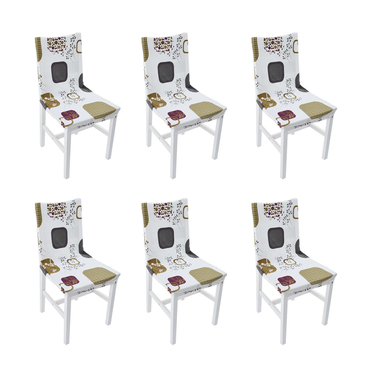 6PCS High Elasticity Chair Cover Removable Washable Dustproof Home Hotel Dining Chair CoversType 1