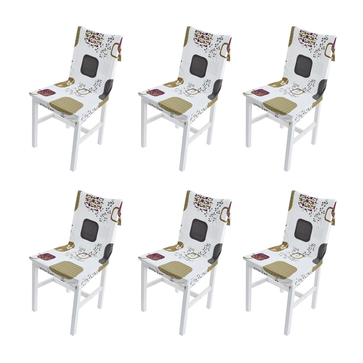 6PCS High Elasticity Chair Cover Removable Washable Dustproof Home Hotel Dining Chair CoversType 1