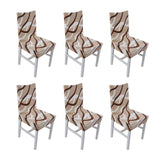 6PCS High Elasticity Chair Cover Removable Washable Dustproof Home Hotel Dining Chair CoversType 2