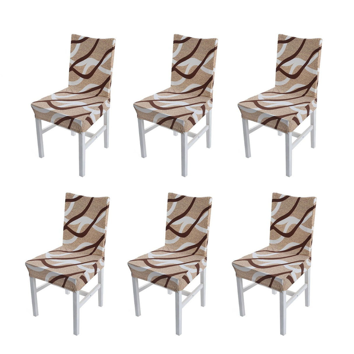 6PCS High Elasticity Chair Cover Removable Washable Dustproof Home Hotel Dining Chair CoversType 2