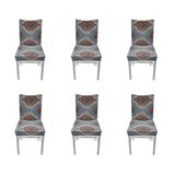 6PCS High Elasticity Chair Cover Removable Washable Dustproof Home Hotel Dining Chair CoversType 4