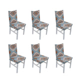 6PCS High Elasticity Chair Cover Removable Washable Dustproof Home Hotel Dining Chair CoversType 4 - Top-Down View
