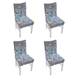 4Pcs Chair Slipcover High Elasticity Stylish Elegant Design Dustproof Dining Chair Cover for Hotel Office BanquetLittle Love - Side View