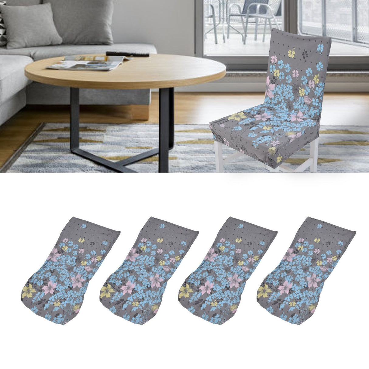 4Pcs Chair Slipcover High Elasticity Stylish Elegant Design Dustproof Dining Chair Cover for Hotel Office BanquetLittle Love
