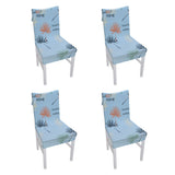 4Pcs Chair Slipcover High Elasticity Stylish Elegant Design Dustproof Dining Chair Cover for Hotel Office BanquetBlue Impressions