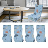 4Pcs Chair Slipcover High Elasticity Stylish Elegant Design Dustproof Dining Chair Cover for Hotel Office BanquetBlue Impressions - Extra Image