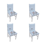 4Pcs Chair Slipcover High Elasticity Stylish Elegant Design Dustproof Dining Chair Cover for Hotel Office BanquetRose Spread