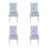 4Pcs Chair Slipcover High Elasticity Stylish Elegant Design Dustproof Dining Chair Cover for Hotel Office BanquetRose Spread - Close-Up Angle