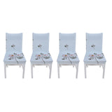 4Pcs Chair Slipcover High Elasticity Stylish Elegant Design Dustproof Dining Chair Cover for Hotel Office BanquetRose Spread