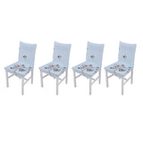 4Pcs Chair Slipcover High Elasticity Stylish Elegant Design Dustproof Dining Chair Cover for Hotel Office BanquetRose Spread
