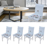4Pcs Chair Slipcover High Elasticity Stylish Elegant Design Dustproof Dining Chair Cover for Hotel Office BanquetRose Spread - Extra Image