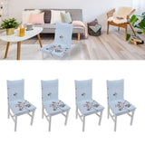 4Pcs Chair Slipcover High Elasticity Stylish Elegant Design Dustproof Dining Chair Cover for Hotel Office BanquetRose Spread - Extra Image