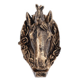 Antique Gold Horse Head Wall Hanger Resin Animal Horse Head Clothes Coat Hook for Living Room Bathroom Kitchen Decoration - Side View