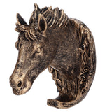 Antique Gold Horse Head Wall Hanger Resin Animal Horse Head Clothes Coat Hook for Living Room Bathroom Kitchen Decoration