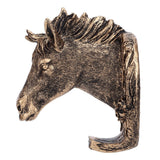 Antique Gold Horse Head Wall Hanger Resin Animal Horse Head Clothes Coat Hook for Living Room Bathroom Kitchen Decoration - Low Angle