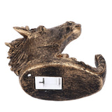 Antique Gold Horse Head Wall Hanger Resin Animal Horse Head Clothes Coat Hook for Living Room Bathroom Kitchen Decoration - Extra Image