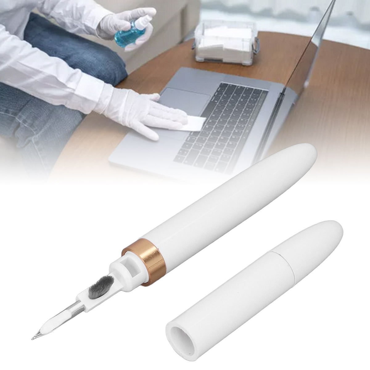 Bluetooth Earbuds Cleaning Pen Multifunction Earphones Case Cleaning Tools for IOS Earbuds Gold