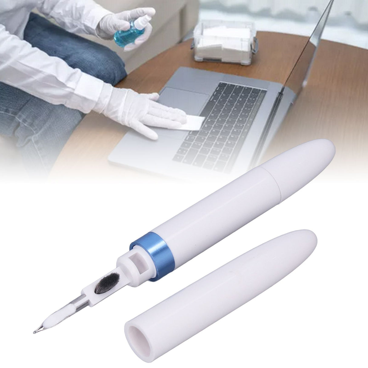 Bluetooth Earbuds Cleaning Pen Multifunction Earphones Case Cleaning Tools for IOS Earbuds Blue