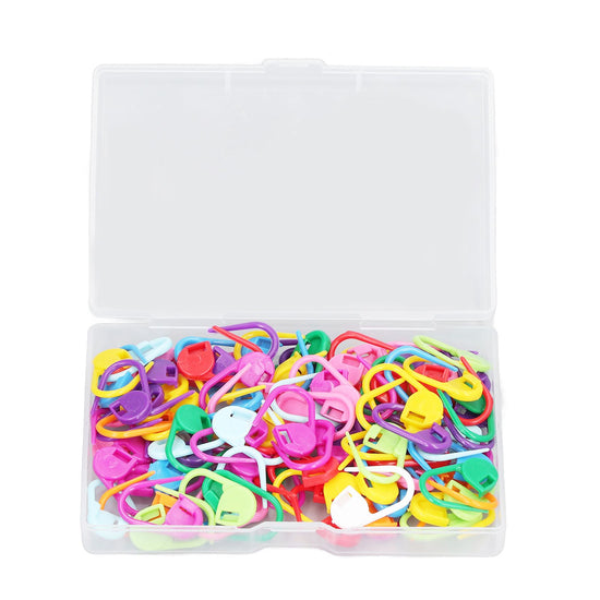 100pcs Stitch Markers Box Packaging Colorful Plastic Material Crochet Locking Markers for Marking Counting