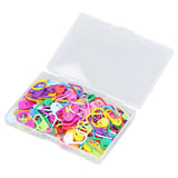 100pcs Stitch Markers Box Packaging Colorful Plastic Material Crochet Locking Markers for Marking Counting - Front View