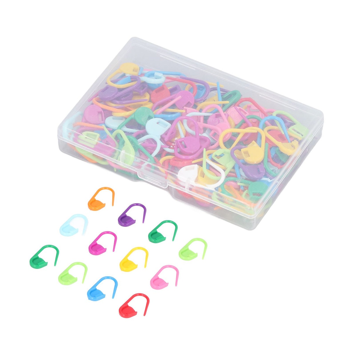 100pcs Stitch Markers Box Packaging Colorful Plastic Material Crochet Locking Markers for Marking Counting