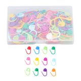 100pcs Stitch Markers Box Packaging Colorful Plastic Material Crochet Locking Markers for Marking Counting - Top-Down View