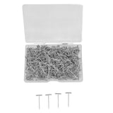 500pcs Stainless Steel T Pins 27mm/1.06in Wig T Pins T Shaped Needles with Plastic Box for Sewing Modelling - Close-Up Angle
