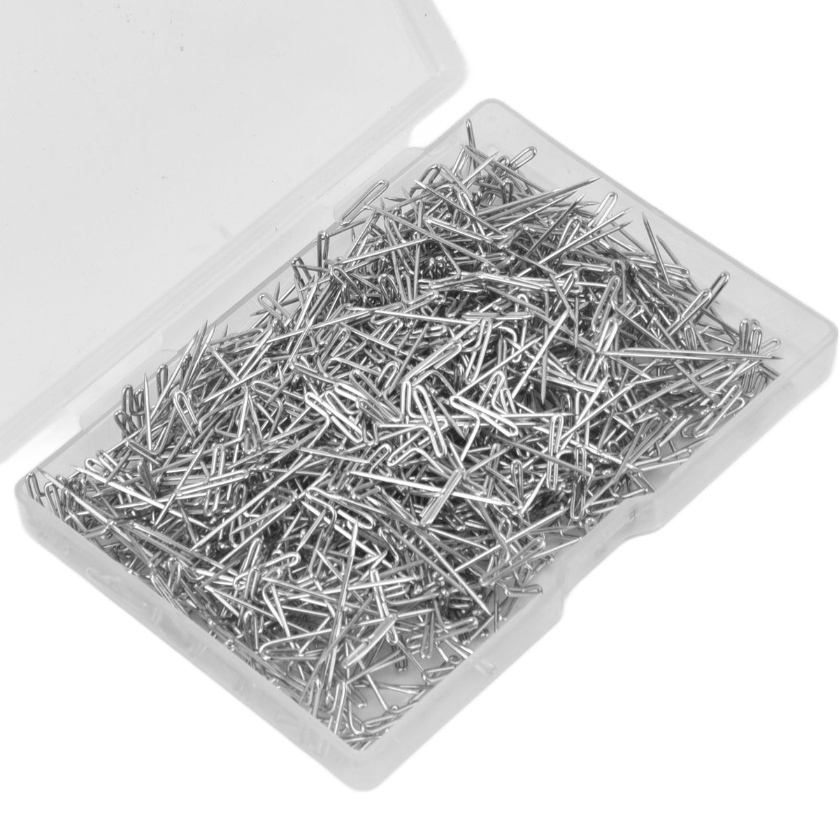 500pcs Stainless Steel T Pins 27mm/1.06in Wig T Pins T Shaped Needles with Plastic Box for Sewing Modelling