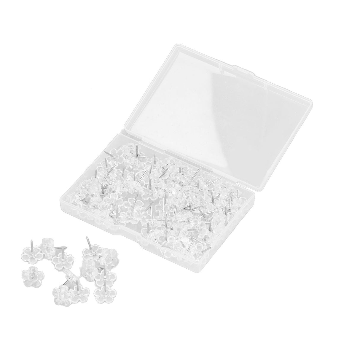 100 Pcs Corsage Pins Transparent White Plastic Flower Head Positioning Pins Corsage Pins Handicraft Decoration