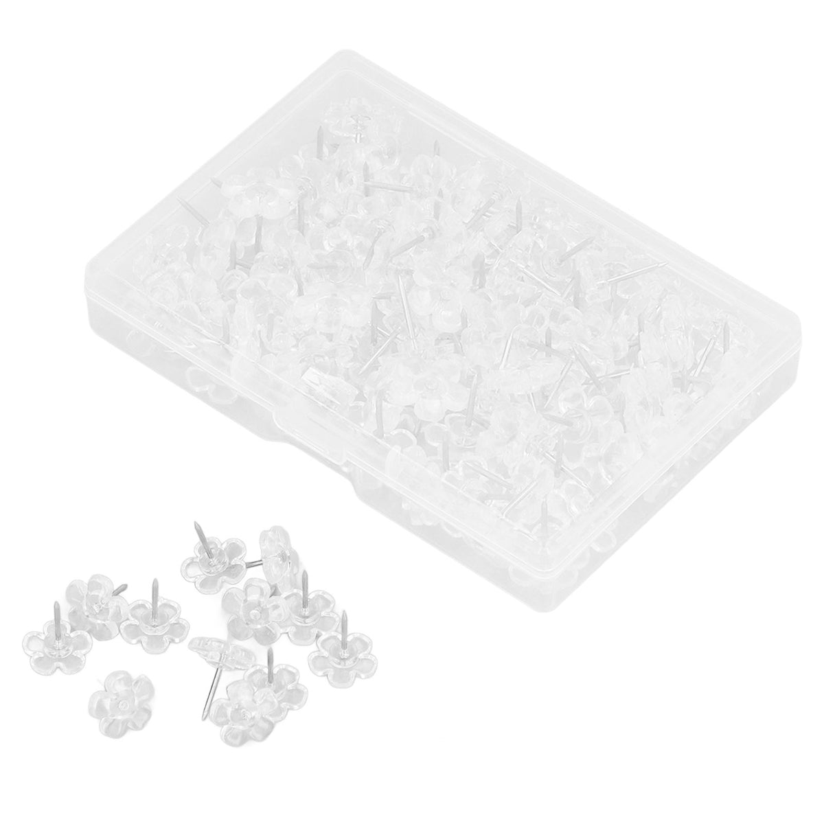 100 Pcs Corsage Pins Transparent White Plastic Flower Head Positioning Pins Corsage Pins Handicraft Decoration