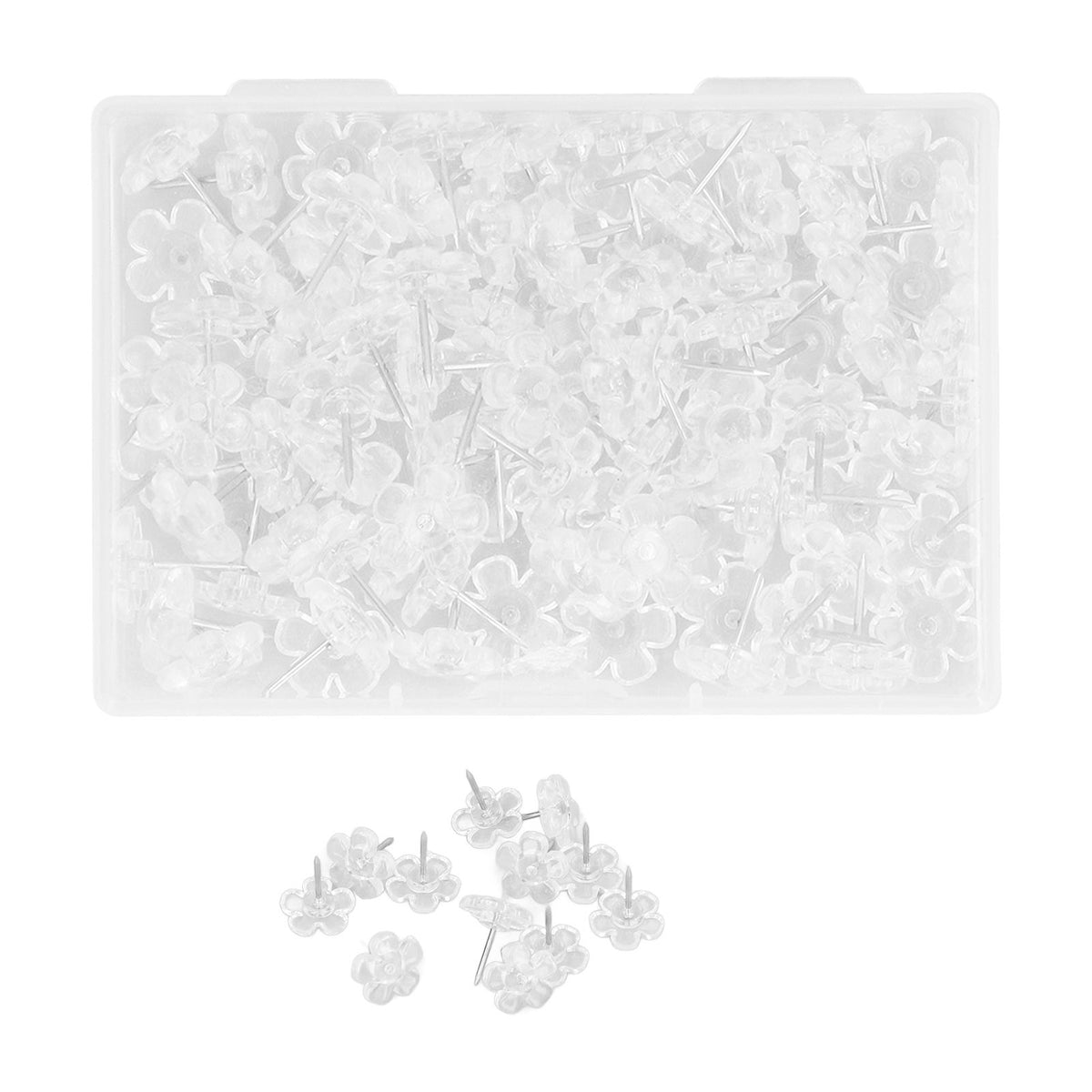 100 Pcs Corsage Pins Transparent White Plastic Flower Head Positioning Pins Corsage Pins Handicraft Decoration