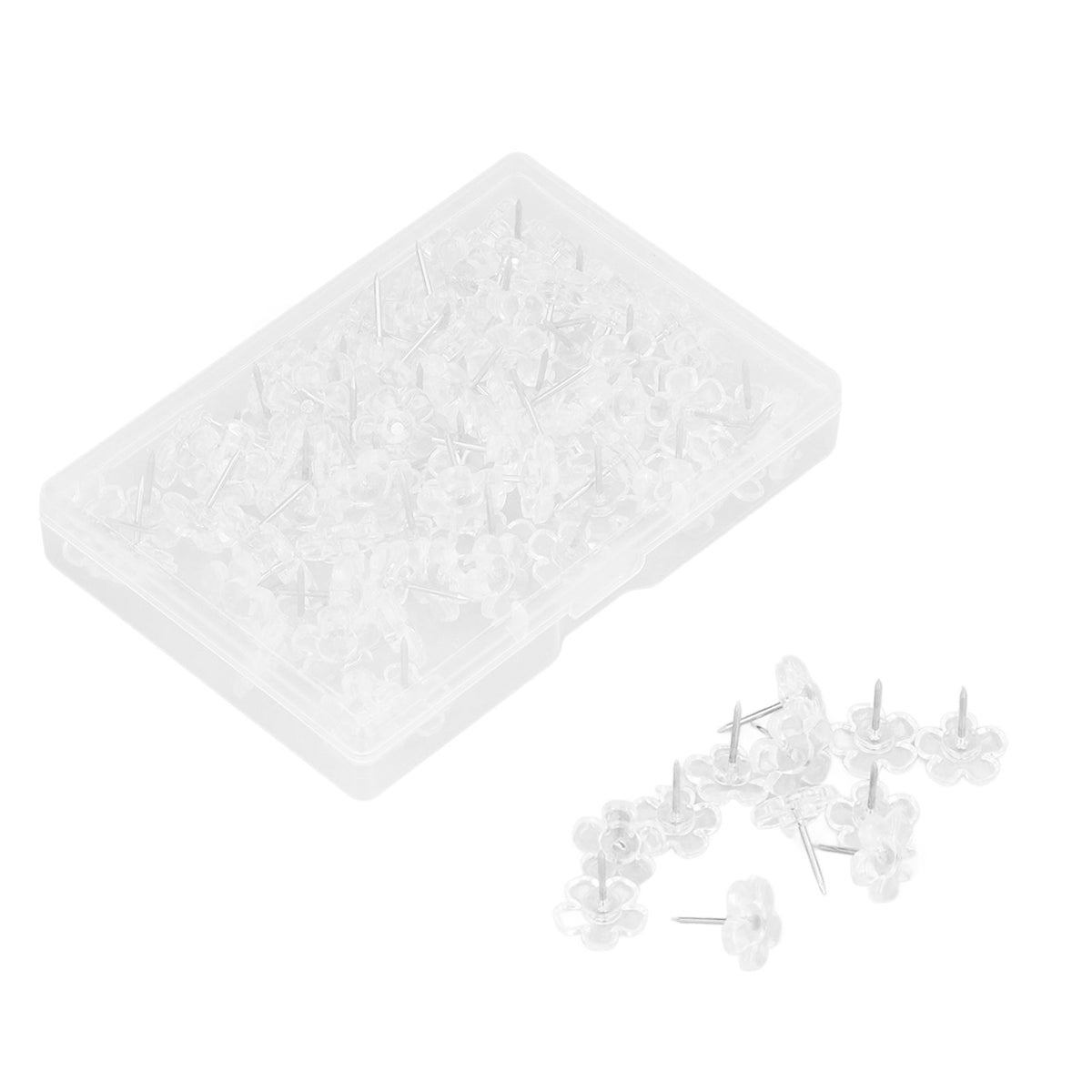 100 Pcs Corsage Pins Transparent White Plastic Flower Head Positioning Pins Corsage Pins Handicraft Decoration