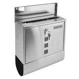 Mail Box European Style Narrow Slot Stainless Steel Hanging Locking Mailbox for Outside Garden - 45-Degree Angle