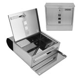 Mail Box European Style Narrow Slot Stainless Steel Hanging Locking Mailbox for Outside Garden - Extra Image