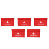 5Pcs/Set Potable Medicine Bag Empty Aid Case Rescue Pouch Waterproof Nylon Red for Home Outdoor Travel Large 25x16cm/9.84x6.3in