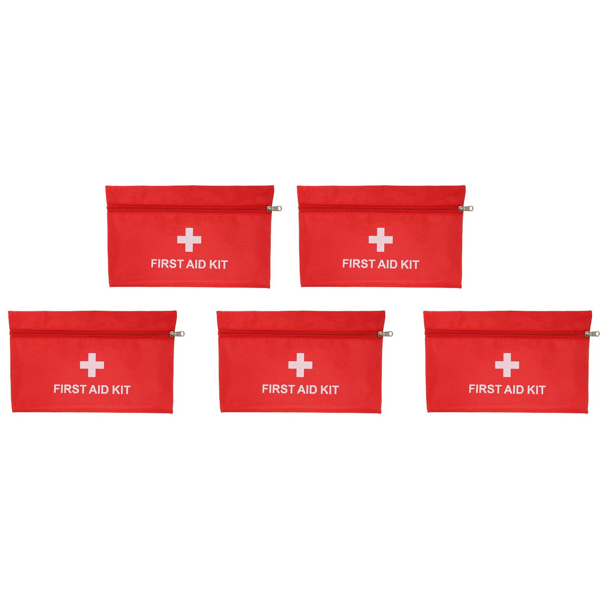 5Pcs/Set Potable Medicine Bag Empty Aid Case Rescue Pouch Waterproof Nylon Red for Home Outdoor Travel Large 25x16cm/9.84x6.3in