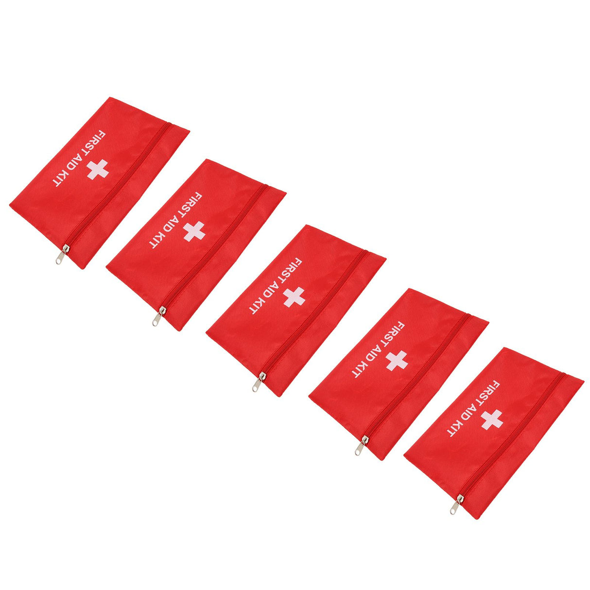 5Pcs/Set Potable Medicine Bag Empty Aid Case Rescue Pouch Waterproof Nylon Red for Home Outdoor Travel Large 25x16cm/9.84x6.3in