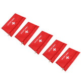 5Pcs/Set Potable Medicine Bag Empty Aid Case Rescue Pouch Waterproof Nylon Red for Home Outdoor Travel Large 25x16cm/9.84x6.3in - Rear View