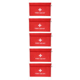 5Pcs/Set Potable Medicine Bag Empty Aid Case Rescue Pouch Waterproof Nylon Red for Home Outdoor Travel Large 25x16cm/9.84x6.3in