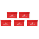 5Pcs/Set Potable Medicine Bag Empty Aid Case Rescue Pouch Waterproof Nylon Red for Home Outdoor Travel Small 20x14cm/7.87x5.51in