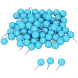100Pcs Push Pins Map Tacks Steel Plastic Decorative Marking Pins for Cork Boards 9.5x20mm Blue