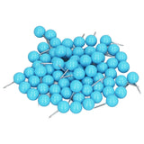 100Pcs Push Pins Map Tacks Steel Plastic Decorative Marking Pins for Cork Boards 9.5x20mm Blue - Low Angle