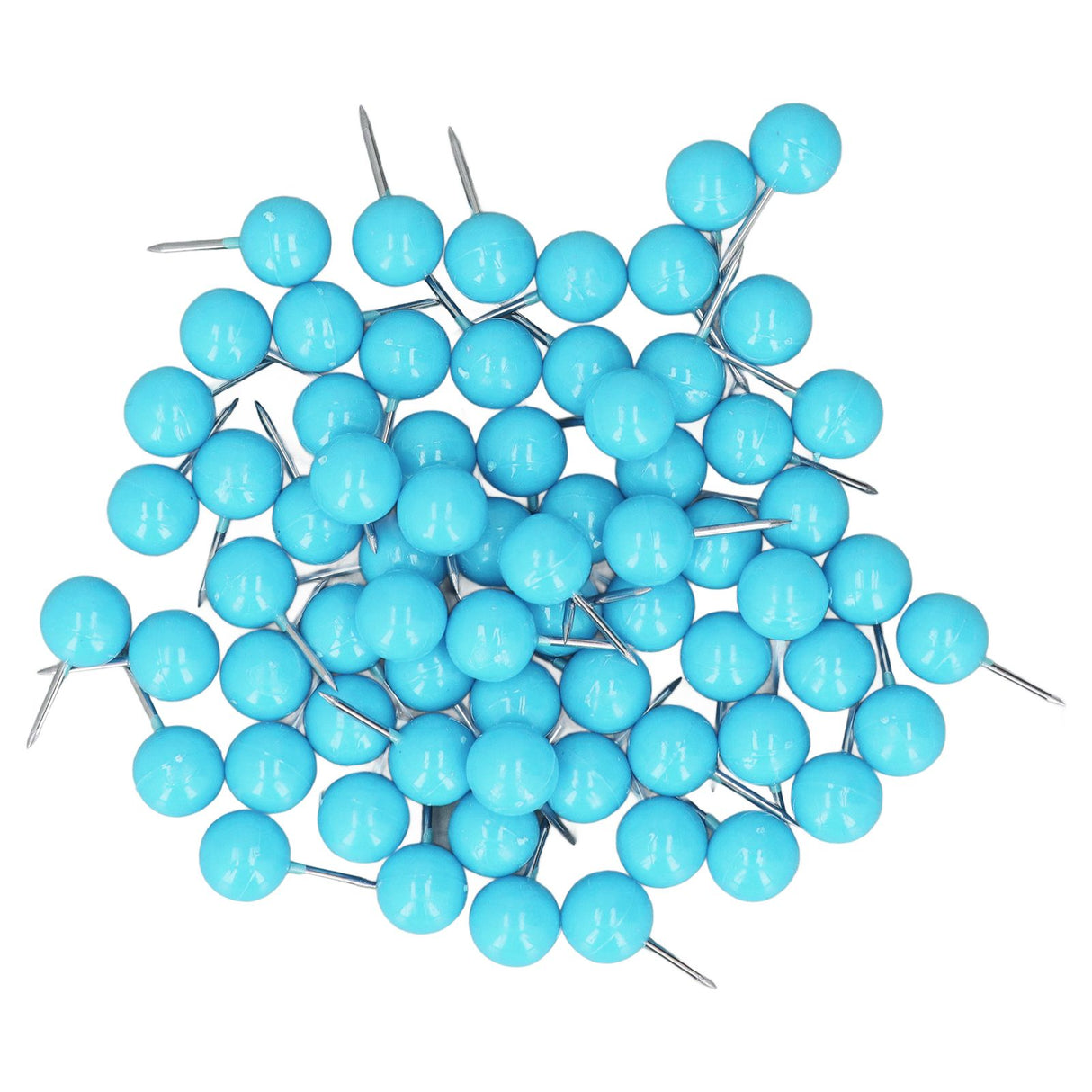 100Pcs Push Pins Map Tacks Steel Plastic Decorative Marking Pins for Cork Boards 9.5x20mm Blue