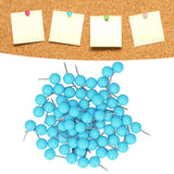 100Pcs Push Pins Map Tacks Steel Plastic Decorative Marking Pins for Cork Boards 9.5x20mm Blue - Extra Image