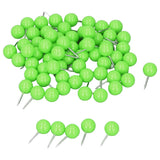100Pcs Push Pins Map Tacks Steel Plastic Decorative Marking Pins for Cork Boards 9.5x20mm Green - Side View