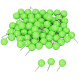 100Pcs Push Pins Map Tacks Steel Plastic Decorative Marking Pins for Cork Boards 9.5x20mm Green
