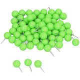 100Pcs Push Pins Map Tacks Steel Plastic Decorative Marking Pins for Cork Boards 9.5x20mm Green - Rear View