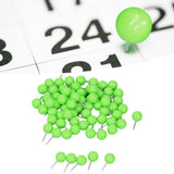 100Pcs Push Pins Map Tacks Steel Plastic Decorative Marking Pins for Cork Boards 9.5x20mm Green