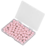 100Pcs Push Pins Map Tacks Steel Plastic Decorative Marking Pins for Cork Boards 9.5x20mm Pink - Front View